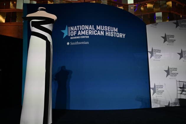 First Lady of US Melania Trump’s 2025 inaugural ball gown event WASHINGTON, UNITED STATES - FEBRUARY 20: A view of strapless black-and-white gown, designed by first Lady of the US Melania Trump’s fashion designer and stylist Herve Pierre, at the Smithsonian National Museum of American History in Washington, D.C., US on February 20, 2026. The strapless black-and-white gown was designed by her longtime fashion designer and stylist, Herve Pierre, who is seen sketching it for the first lady and fitting her in it in Melania, her recently released documentary. Kyle Mazza Anadolu Washington United States. Editorial use only. Please get in touch for any other usage.  Copyright: x2026xAnadoluxKylexMazzax