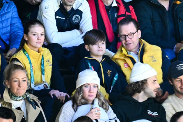 Winter Olympics - Swedish Royal Family At Ice Hockey Match Canada v Finland Princess Estelle, prince Oscar and prince Daniel of Sweden in the stands during the men s ice hockey semifinal between Canada and Finland during the 2026 Winter Olympics, in Milan, Italy on February 20, 2026. Photo by JMP ABACAPRESS.COM Milan Italy  Copyright: xJMP ABACAx