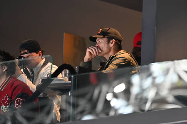 Winter Olympics - Tom Brady At Ice Hockey Match Canada v Finland Tom Brady in the stands during the men s ice hockey semifinal between Canada and Finland during the 2026 Winter Olympics, in Milan, Italy on February 20, 2026. Photo by JMP ABACAPRESS.COM Milan Italy  Copyright: xJMP ABACAx
