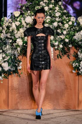 Keburia Autumn Winter 2026 show at London Fashion Week, 20 February 2026 A model walks the runway at the Keburia Fall Winter 2026 show during London Fashion Week, 20 February 2026, Credit:Pete Speller Avalon UK, London  Copyright: xPetexSpellerx xAvalonx 1076824440