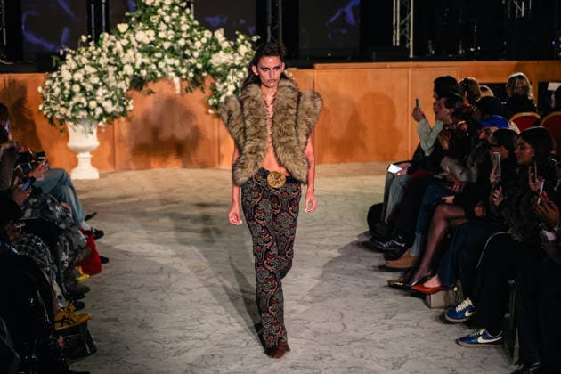 Keburia Autumn Winter 2026 show at London Fashion Week, 20 February 2026 A model walks the runway at the Keburia Fall Winter 2026 show during London Fashion Week, 20 February 2026, Credit:Pete Speller Avalon UK, London  Copyright: xPetexSpellerx xAvalonx 1076824557