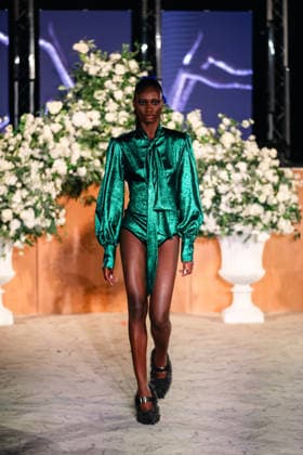 Keburia Autumn Winter 2026 show at London Fashion Week, 20 February 2026 A model walks the runway at the Keburia Fall Winter 2026 show during London Fashion Week, 20 February 2026, Credit:Pete Speller Avalon UK, London  Copyright: xPetexSpellerx xAvalonx 1076824634
