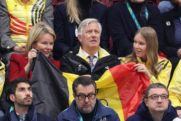 Winter Olympics - Belgium Royal Family at Ice Skating Arena (L-R) Queen Mathilde, King Philippe Filip of Belgium and Princess Eleonore during the Short Track Speed Skating Women s 1500m on day fourteen of the Milano Cortina 2026 Winter Olympic games at Milano Speed Skating Stadium on February 20, 2026 in Milan, Italy. Photo by Alexis Jumeau ABACAPRESS.COM Milan Italy  Copyright: xJumeauxAlexis ABACAx