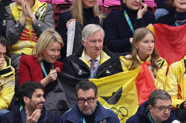 Winter Olympics - Belgium Royal Family at Ice Skating Arena (L-R) Queen Mathilde, King Philippe Filip of Belgium and Princess Eleonore during the Short Track Speed Skating Women s 1500m on day fourteen of the Milano Cortina 2026 Winter Olympic games at Milano Speed Skating Stadium on February 20, 2026 in Milan, Italy. Photo by Alexis Jumeau ABACAPRESS.COM Milan Italy  Copyright: xJumeauxAlexis ABACAx