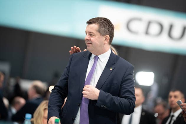 Sven Schulze, Ministerpräsident Sachsen-Anhalt;38. Parteitag der CDU Deutschlands in Stuttgart, Februar 2026, Stuttgart Baden-Württemberg Deutschland Messe *** Sven Schulze, Minister President of Saxony-Anhalt 38 CDU Germany party conference in Stuttgart, February 2026, Stuttgart Baden Württemberg Germany Trade fair
