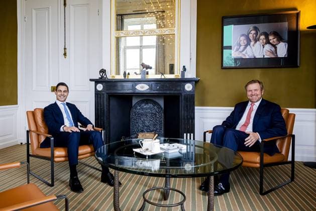 Den Haag, The Netherlands, 2026-02-21 12:17:14 THE HAGUE, 21-02-2026, Huis ten Bosch Palace King receives formateur Rob Jetten at Huis ten Bosch Palace PHOTO: NLBeeld POOL Patrick van Katwijk Credit: NL Beeld Patrick van Emst  Copyright: xx x