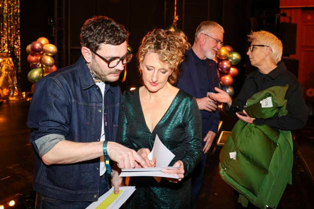 Michael Stütz and Tricia Tuttle at the presentation of the 40 Teddy Award 2026 at the Berlinale 2026 76 Berlin International Film Festival at the Volksbühne Berlin, 20 02 2026 Foto:xB.xDummerx xFuturexImagex teddy_6203