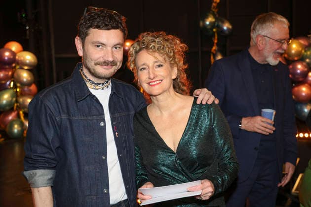 Michael Stütz and Tricia Tuttle at the presentation of the 40 Teddy Award 2026 at the Berlinale 2026 76 Berlin International Film Festival at the Volksbühne Berlin, 20 02 2026 Foto:xB.xDummerx xFuturexImagex teddy_6204