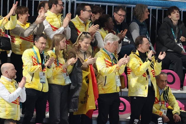 Winter Olympics - Belgium Royal Family At Speed Skating Queen Mathilde of Belgium, King Philippe of Belgium, Princess Eleonore of Belgium during the Speed Skating Men s Mass Start Semifinals on day fifteen of the Milano Cortina 2026 Winter Olympics at Milano Speed Skating Stadium on February 21, 2026 in Milan, Italy. Photo by Alexis Jumeau ABACAPRESS.COM Milan Italy  Copyright: xJumeauxAlexis ABACAx