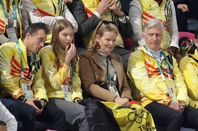 Winter Olympics - Belgium Royal Family At Speed Skating Queen Mathilde of Belgium, King Philippe of Belgium, Princess Eleonore of Belgium during the Speed Skating Men s Mass Start Semifinals on day fifteen of the Milano Cortina 2026 Winter Olympics at Milano Speed Skating Stadium on February 21, 2026 in Milan, Italy. Photo by Alexis Jumeau ABACAPRESS.COM Milan Italy  Copyright: xJumeauxAlexis ABACAx