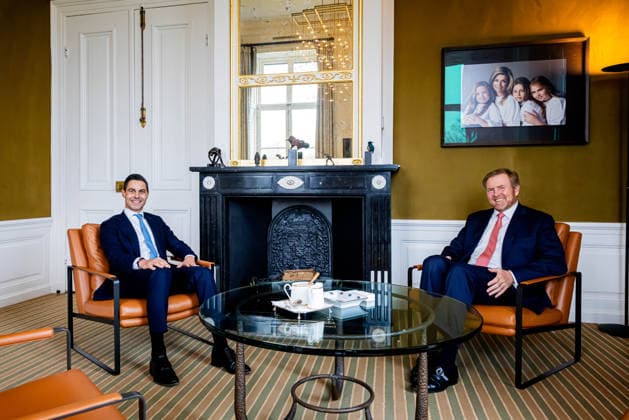 King receives Rob Jetten. The Hague, the Netherlands. 21 Feb 2026 King Willem-Alexander in conversation with Rob Jetten at Huis ten Bosch Palace. The political leader of D66 has handed over his final report to Speaker of the House Thom van Campen and will be sworn in as Prime Minister in two days. Den Haag Nederland  Copyright: xDPPA POOL PVKx