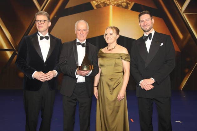 Fritz Fischer receives the Golden Sports Pyramid during the 55 Ball of Sports 2026 in the Festhalle Frankfurt Frankfurt am Main, 21 02 2026 Copyright: xAgenturxWehnertx xM.xGränzdörferx