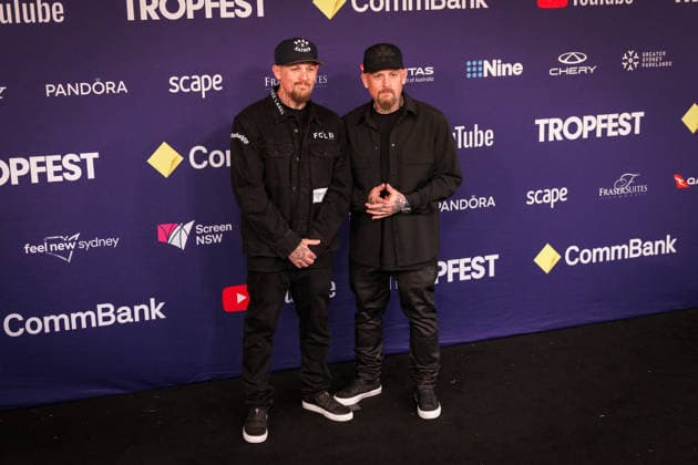 TROPFEST, Joel and Kenji Madden walk the the black carpet for Tropfest at Centennial Park in Sydney, Sunday, February 22, 2026. ( NO ARCHIVING SYDNEY NEW SOUTH WALES AUSTRALIA  Copyright: xNADIRxKINANIx 20260222162322747920
