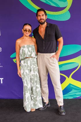 TROPFEST, Tai Hara (right) walks the the black carpet for Tropfest at Centennial Park in Sydney, Sunday, February 22, 2026. ( NO ARCHIVING SYDNEY NEW SOUTH WALES AUSTRALIA  Copyright: xNADIRxKINANIx 20260222110151242167