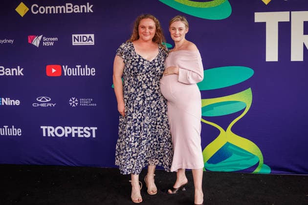 TROPFEST, Danielle Macdonald and Claude Scott-Mitchell walk the black carpet for Tropfest at Centennial Park in Sydney, Sunday, February 22, 2026. ( NO ARCHIVING SYDNEY NEW SOUTH WALES AUSTRALIA  Copyright: xNADIRxKINANIx 20260222173148551074