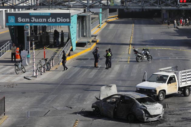 Mexican cartel leader El Mencho killed in military operation GUADALAJARA, JALISCO, MEXICO - FEBRUARY 22: A view of the site where Mexican Army troops killed Nemesio Oseguera Cervantes, known as El Mencho, leader of the Cartel Jalisco Nueva Generacion (Jalisco New Generation), during a federal operation in Guadalajara, Jalisco, Mexico on February 22, 2026. Earlier in the day, armed men blocked several highways in the western state of Jalisco, setting vehicles and trucks on fire in response to the federal security operation in the region Stringer Anadolu Guadalajara Mexico. Editorial use only. Please get in touch for any other usage. Copyright: x2026xAnadoluxStringerx