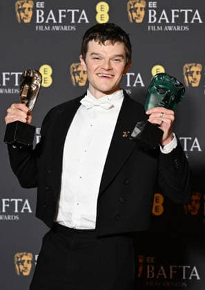 British actor Robert Aramayo attends the Winners Room at the EE BAFTA Film Awards at the Royal Festival Hall in London, England on Sunday, February 22, 2026.  LON202602221105 RUNExHELLESTAD