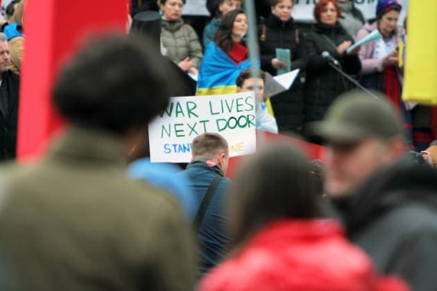 February 22, 2026, Vancouver, Bc, Canada: Placard in Global Rally For Ukraine.Global Rally For Ukraine marking four years since Russia s full-scale invasion,taking place on February 22 at 2:00 PM at the vancouver Art Gallery. Vancouver Canada - ZUMAa223 20260222_zip_a223_002 Copyright: xMazyarxAsadix