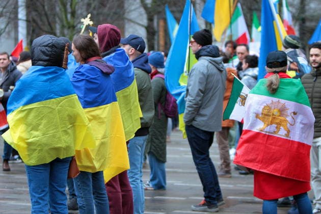 February 22, 2026, Vancouver, Bc, Canada: Global Rally For Ukraine marking four years since Russia s full-scale invasion,taking place on February 22 at 2:00 PM at the vancouver Art Gallery. Vancouver Canada  - ZUMAa223 20260222_zip_a223_019 Copyright: xMazyarxAsadix