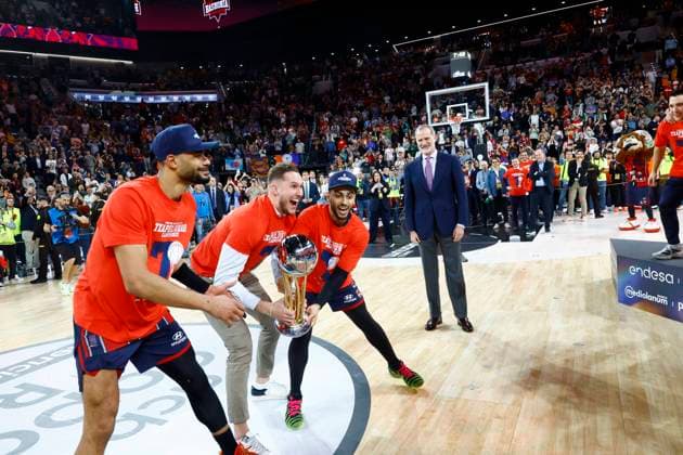 Spanish King Felipe VI during King s Cup Finals match between Real Madrid vs Baskonia in Valencia. 22 February 2026 Cordon Press 