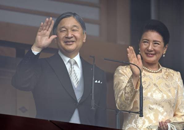 Japanese emperor s 66th birthday Japanese Emperor Naruhito and Empress Masako wave from a balcony at the Imperial Palace in Tokyo on Feb. 23, 2026, as they greet a crowd gathered to celebrate the emperor s 66th birthday.  A14AA0005318888P