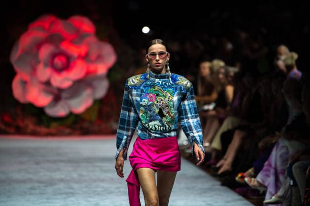 MELBOURNE FASHION FESTIVAL, The Joy Wear runway during Melbourne Fashion Week at the Royal Exhibition Building in Melbourne, Monday, February 23, 2026 ( NO ARCHIVING MELBOURNE VICTORIA AUSTRALIA  Copyright: xJAYxKOGLERx 20260223136991382526
