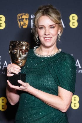 EE BAFTA Film Awards 2026 on Sunday 22 February 2026 Lauren Evans poses in the press room at the EE BAFTA Film Awards 2026 on Sunday 22 February 2026 at Royal Festival Hall, London. Lauren Evans is pictured with the award for Casting., Credit:Julie Edwards Avalon  Copyright: xJuliexEdwardsx xAvalonx 1077608412
