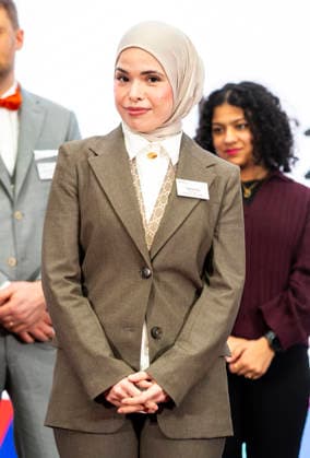 Fatma Kan German Teacher Award 2025 EUR, Germany, Berlin, 23 02 2026 The best teacher is Fatma Kan from Quinoa Schule integrierte Sekundarschule Berlin Award ceremony of the German Teacher Award 2025 Ten teachers, three school administrators and five teaching teams from ten federal states are honored for their outstanding achieveme