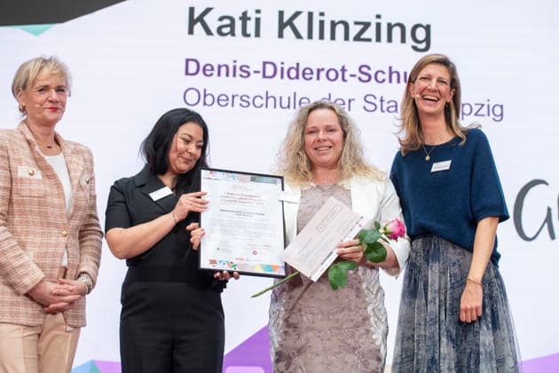 Svetlana Thieme and Kati Klitzing Deutscher Lehrkräftepreis 2025 EUR, Germany, Berlin, 23 02 2026 Svetlana Thieme and Kati Klitzing from Denis Diderot Oberschule in Leipzig Award ceremony of the Deutscher Lehrkräftepreis 2025 Ten teachers, three school administrators and five teaching teams from ten federal states are honored fo
