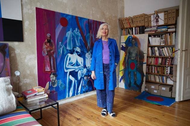 Bettina Semmer FOR EDITORIAL PURPOSES ONLY EDITORIAL USE ONLY p The artist Bettina Semmer in her apartment studio in Schöneberger Straße in Berlin Kreuzberg Germany Berlin Berlin Copyright JoergxCarstensen Copyright: JoergxCarstensen doc84p9bag2mb93omh2hwi ,EDITORIAL USE ONLY Copyright: JoergxCarstensen