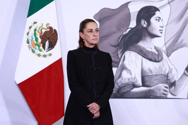 Mexico security cabinet details operation ending in death of cartel chief El Mencho MEXICO CITY, MEXICO - FEBRUARY 23: Mexican President Claudia Sheinbaum attends a press conference following the military operation in which cartel leader Nemesio Oseguera Cervantes, known as El Mencho was killed, at the National Palace, in Mexico City, Mexico on February 23, 2026. Daniel Cardenas Anadolu Mexico City Mexico. Editorial use only. Please get in touch for any other usage.  Copyright: x2026xAnadoluxDanielxCardenasx