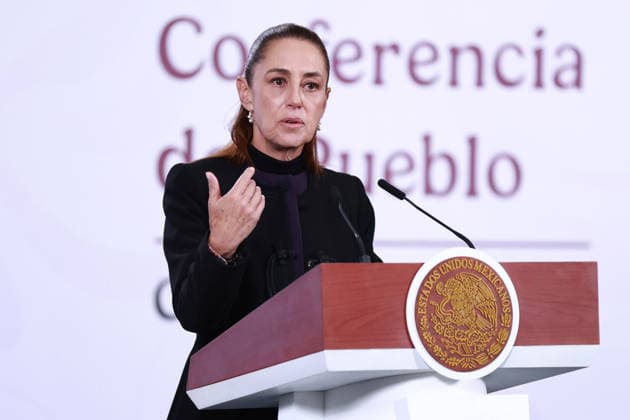 Mexico security cabinet details operation ending in death of cartel chief El Mencho MEXICO CITY, MEXICO - FEBRUARY 23: Mexican President Claudia Sheinbaum speaks during a press conference following the military operation in which cartel leader Nemesio Oseguera Cervantes, known as El Mencho was killed, at the National Palace, in Mexico City, Mexico on February 23, 2026. Daniel Cardenas Anadolu Mexico City Mexico. Editorial use only. Please get in touch for any other usage.  Copyright: x2026xAnadoluxDanielxCardenasx