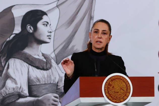 Mexico™s President Claudia Sheinbaum Holds El Mencho News Conference Mexico s President Claudia Sheinbaum speaks during a news conference about the death of Nemesio Oseguera, know El Mencho, leader of the Jalisco Nueva Generacion Cartel, during an operation in Tapalpa, Jalisco, which sparked roadblocks and vehicle burnings in various parts of the country. on February 23, 2026 in Mexico City, Mexico. (Photo by Carlos Santiago Eyepix Group) Copyright: xCarlosxSantiagox xEyepixxGroupx CS_23022026_176466