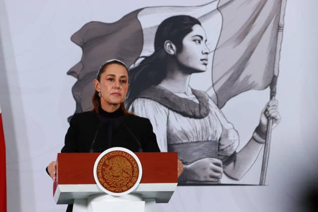 Mexico™s President Claudia Sheinbaum Holds El Mencho News Conference Mexico s President Claudia Sheinbaum speaks during a news conference about the death of Nemesio Oseguera, know El Mencho, leader of the Jalisco Nueva Generacion Cartel, during an operation in Tapalpa, Jalisco, which sparked roadblocks and vehicle burnings in various parts of the country. on February 23, 2026 in Mexico City, Mexico. (Photo by Carlos Santiago Eyepix Group) Copyright: xCarlosxSantiagox xEyepixxGroupx CS_23022026_176452