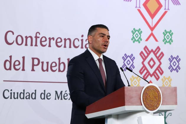 Mexico™s President Claudia Sheinbaum Holds El Mencho News Conference Secretary of Security and Citizen Protection, Omar Garcia Harfuch speaks during a news conference about the death of Nemesio Oseguera, know El Mencho, leader of the Jalisco Nueva Generacion Cartel, during an operation in Tapalpa, Jalisco, which sparked roadblocks and vehicle burnings in various parts of the country. on February 23, 2026 in Mexico City, Mexico. (Photo by Carlos Santiago Eyepix Group) Copyright: xCarlosxSantiagox xEyepixxGroupx CS_23022026_176453