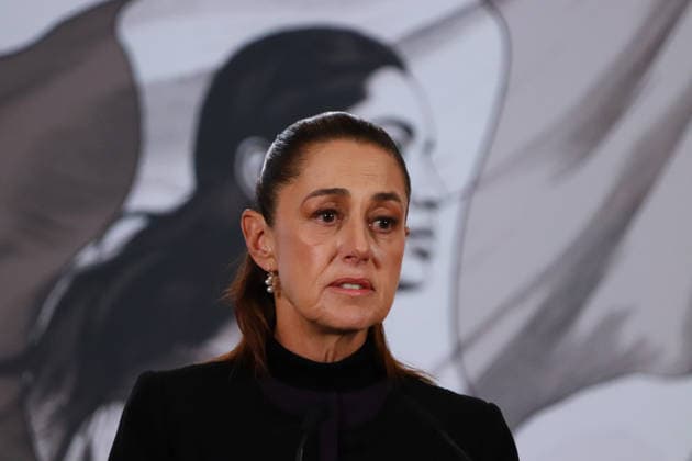 Mexico s President Claudia Sheinbaum speaks during a news conference about the death of Nemesio Oseguera, know El Mencho, leader of the Jalisco Nueva Generacion Cartel, during an operation in Tapalpa, Jalisco, which sparked roadblocks and vehicle burnings in various parts of the country. on February 23, 2026 in Mexico City, Mexico. Mexico City Mexico  - ZUMAe321 20260223_zia_e321_012 Copyright: xCarlosxSantiagox