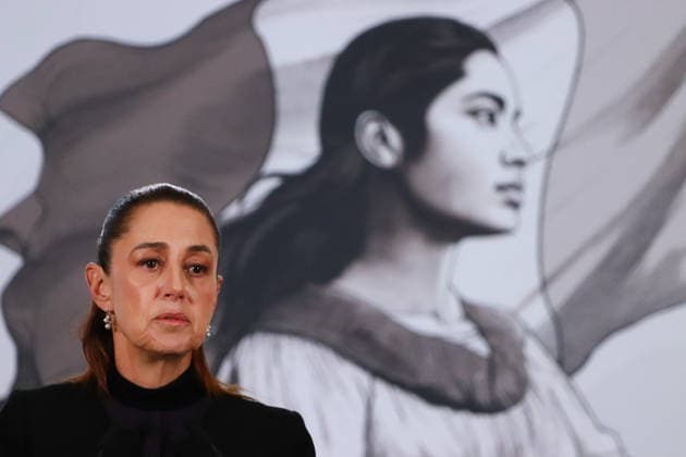 Mexico s President Claudia Sheinbaum speaks during a news conference about the death of Nemesio Oseguera, know El Mencho, leader of the Jalisco Nueva Generacion Cartel, during an operation in Tapalpa, Jalisco, which sparked roadblocks and vehicle burnings in various parts of the country. on February 23, 2026 in Mexico City, Mexico. Mexico City Mexico - ZUMAe321 20260223_zia_e321_008 Copyright: xCarlosxSantiagox