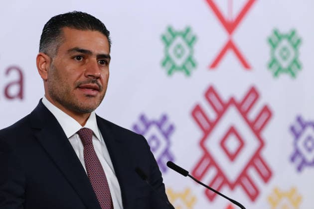 Secretary of Security and Citizen Protection, Omar Garcia Harfuch speaks during a news conference about the death of Nemesio Oseguera, know El Mencho, leader of the Jalisco Nueva Generacion Cartel, during an operation in Tapalpa, Jalisco, which sparked roadblocks and vehicle burnings in various parts of the country. on February 23, 2026 in Mexico City, Mexico. Mexico City Mexico - ZUMAe321 20260223_zia_e321_010 Copyright: xCarlosxSantiagox