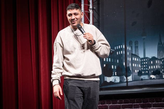 Launch of the new comedy news format Fun Facts News on the Net Abdul Kader Chahin on stage World premiere FunFacts at the Delphi Filmpala Copyright: xEventpressxFuhrx