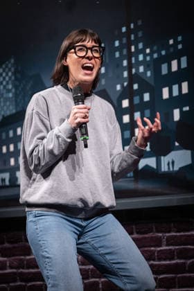 Launch of the new comedy news format Fun Facts News im Netz Eva Karl Faltermeier on stage World premiere FunFacts at the Delphi Filmpal Copyright: xEventpressxFuhrx