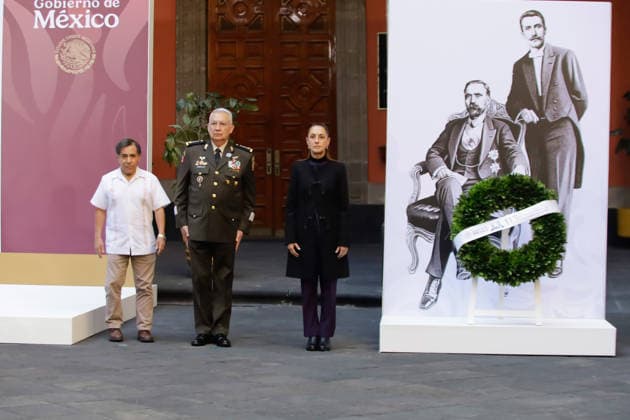 February 23, 2026, Mexico City, Mexico: Claudia Sheinbaum, Mexican President leads a ceremony commemorating the 113th anniversary of the death of Francisco I. Madero at the National Palace. Francisco I. Madero was a champion of democracy and a key figure in the Mexican Revolution. His legacy includes the fight for effective suffrage and the prohibition of reelection. Mexico City Mexico - ZUMAs197 20260223_aaa_s197_182 Copyright: xGerardoxVieyrax