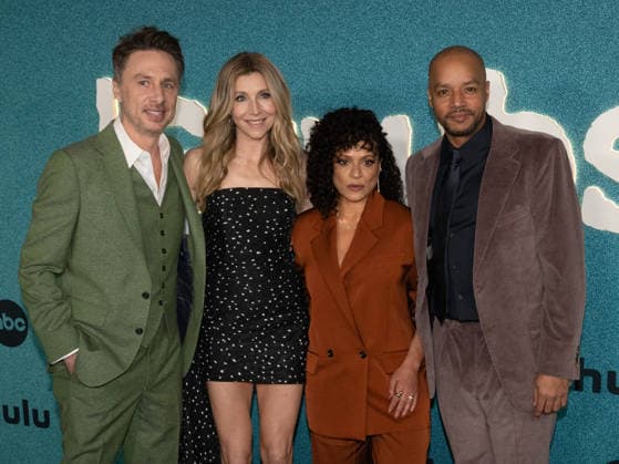 February 23, 2026, Los Angeles, California, USA: (L-R) ZACH BRAFF, SARAH CHALKE, JUDY REYES AND DONALD FAISON attend ABC Hulu s Scrubs Season 1 red carpet event. Los Angeles USA  - ZUMAb173 20260223_aap_b173_026 Copyright: xBillyxBennightx