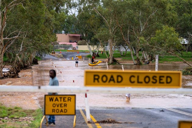 News Themen der Woche KW09 NT FLOODING, Flooding is seen around the Todd River after heavy rains in Alice Springs, NT, Monday, February 23, 2026. ( NO ARCHIVING TODD RIVER NORTHERN TERRITORY AUSTRALIA  Copyright: xRHETTxHAMMERTONx 20260224113744023913