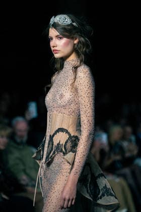 LFW - Aadnevik Runway A model walks the runway at the Aadnevik show during London Fashion Week February 2026 at The Royal Horseguards , London, UK on February 23, 2026. Photo by LounisPhotography ABACAPRESS.COM London United Kingdom  Copyright: xLounisPhotography ABACAx