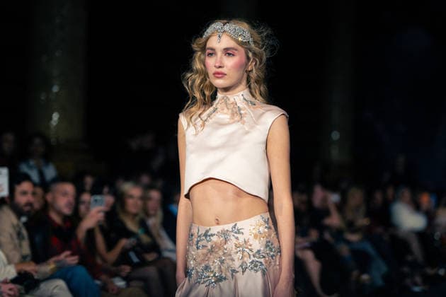 LFW - Aadnevik Runway A model walks the runway at the Aadnevik show during London Fashion Week February 2026 at The Royal Horseguards , London, UK on February 23, 2026. Photo by LounisPhotography ABACAPRESS.COM London United Kingdom  Copyright: xLounisPhotography ABACAx