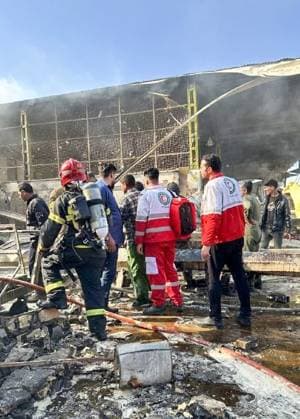 Iranian army helicopter crashes in Isfahan province, killing 4 ISFAHAN, IRAN - FEBRUARY 24: (----EDITORIAL USE ONLY - MANDATORY CREDIT - IRANIAN RED CRESCENT HANDOUT - NO MARKETING NO ADVERTISING CAMPAIGNS - DISTRIBUTED AS A SERVICE TO CLIENTS----) Officials work at the scene after an Iranian army helicopter crashed in the Dorcheh area of Isfahan province, Iran, killing four people, according to local media on February 24, 2026. Initial reports said the helicopter went down inside the compound of a wholesale fruit and vegetable market, Iran’s semi-official Mehr News Agency reported. Iranian Red Crescent Anadolu Isfahan Iran. Editorial use only. Please get in touch for any other usage.  Copyright: x2026xAnadoluxIranianxRedxCrescentx