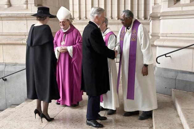 Mass for the defuncts of the Royal family 24 02 2026 BRUSSELS, BELGIUM - FEBRUARY 24 : Queen Mathilde of Belgium and King Philippe of Belgium attend the annual mass in memory of deceased members of the Royal Family. The ceremony takes place at the Church of Our Lady in Laeken on February 24, 2026 in Brussels, Belgium, 24 02 2026 Brussels Belgium  Copyright: xDidierxLebrunx