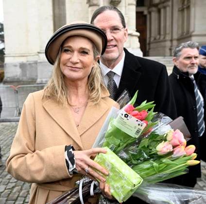 Mass for the defuncts of the Royal family 24 02 2026 BRUSSELS, BELGIUM - FEBRUARY 24 : Princess Delphine and Mr James O Hare, attend the annual mass in memory of deceased members of the Royal Family. The ceremony takes place at the Church of Our Lady in Laeken on February 24, 2026 in Brussels, Belgium, 24 02 2026 Brussels Belgium  Copyright: xDidierxLebrunx