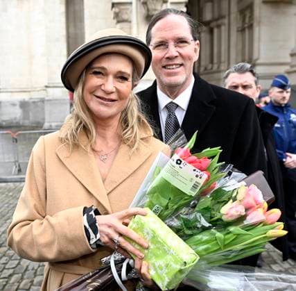 Mass for the defuncts of the Royal family 24 02 2026 BRUSSELS, BELGIUM - FEBRUARY 24 : Princess Delphine and Mr James O Hare, attend the annual mass in memory of deceased members of the Royal Family. The ceremony takes place at the Church of Our Lady in Laeken on February 24, 2026 in Brussels, Belgium, 24 02 2026 Brussels Belgium  Copyright: xDidierxLebrunx