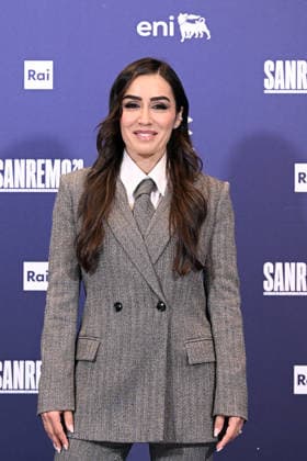 February 24, 2026, Sanremo, Rome, Italy: February 24, 2026, Sanremo. 76th Italian Song Festival. Photocall. Pictured: Manola Moslehi Sanremo Italy  - ZUMAa289 20260224_zia_a289_060 Copyright: xMariaxLauraxAntonellix